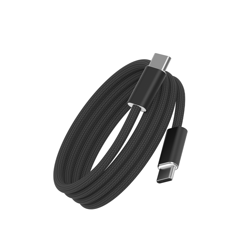 WiWU Essen Wi-C101 kabel USB-C / USB-C 240 W 1,5 m nylonově opletený černý