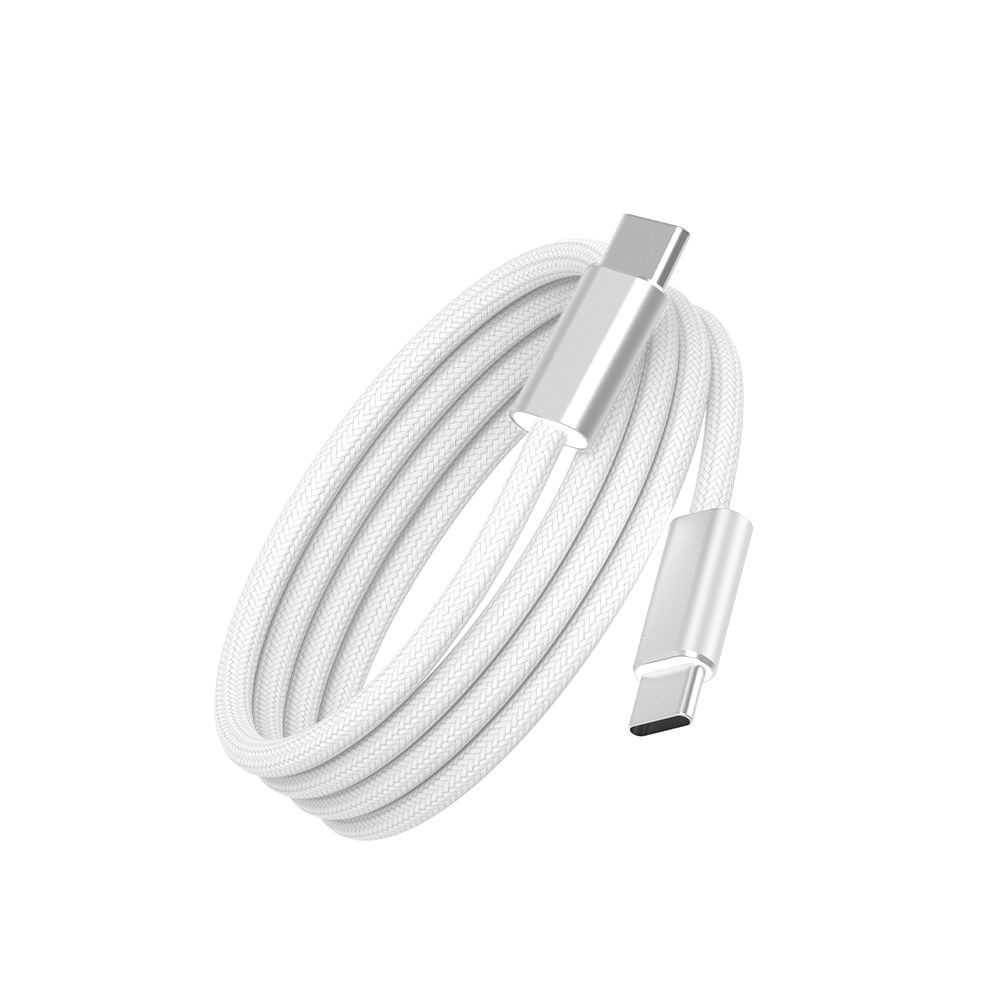 WiWU Essen Wi-C101 kabel USB-C / USB-C 240 W 1,5 m nylonově opletený bílý