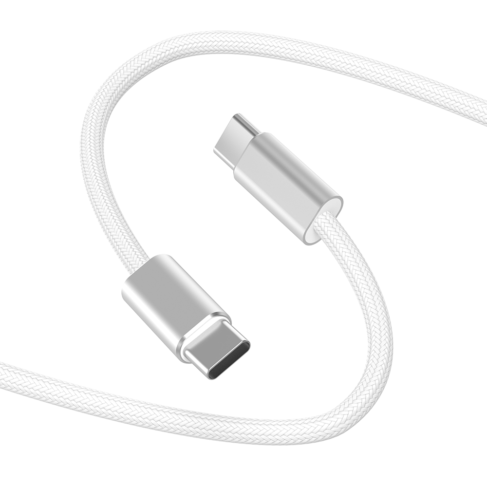 WiWU Essen Wi-C101 kabel USB-C / USB-C 240 W 1,5 m nylonově opletený bílý