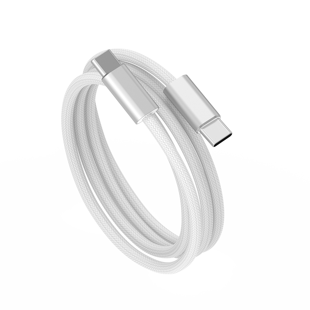 WiWU Essen Wi-C101 kabel USB-C / USB-C 240 W 1,5 m nylonově opletený bílý