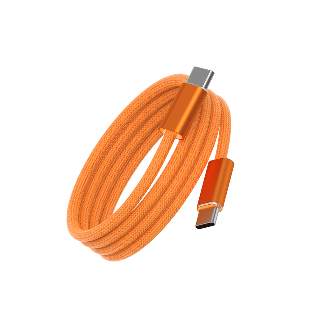 WiWU Essen Wi-C101 kabel USB-C / USB-C 240 W 1,5 m nylonově opletený oranžový