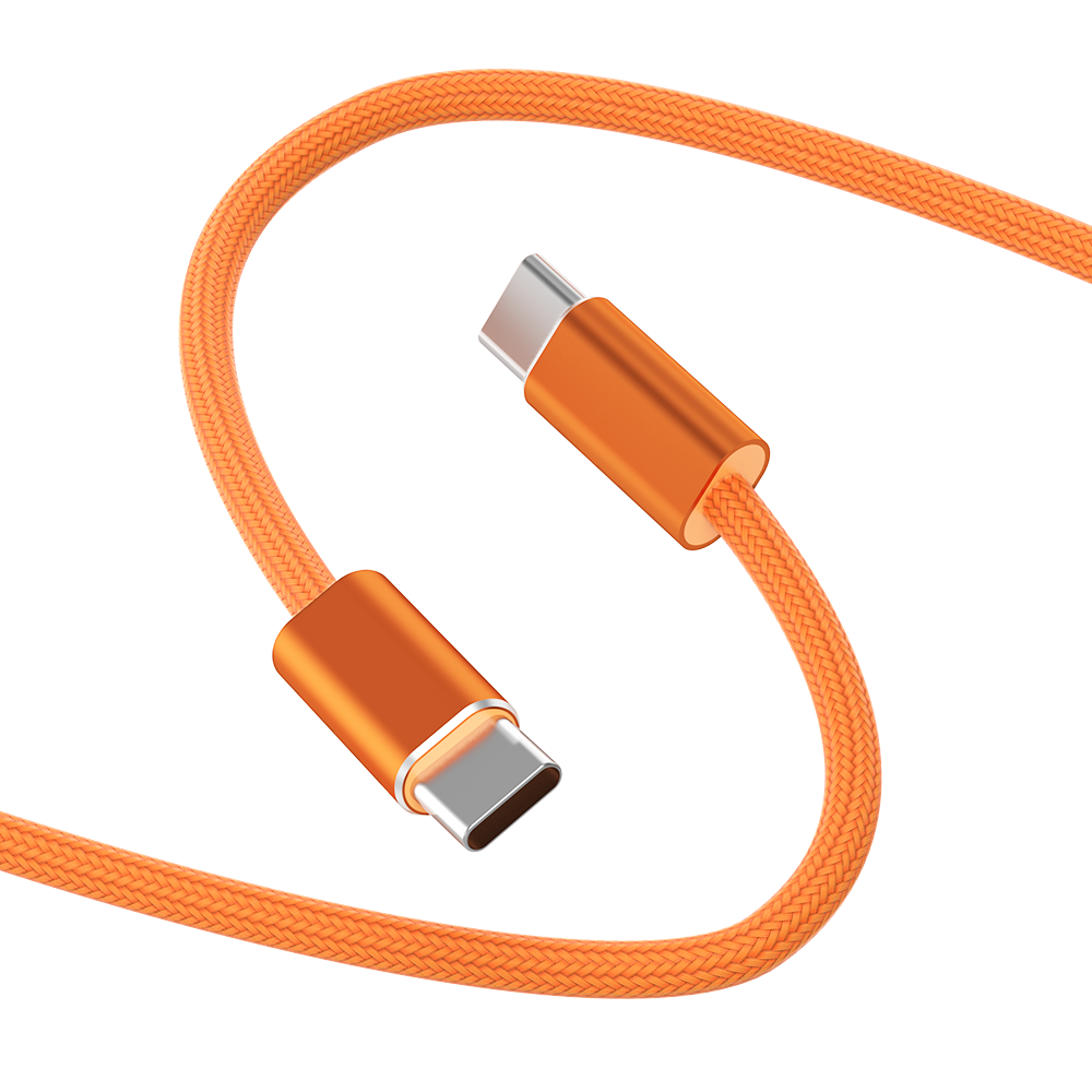 WiWU Essen Wi-C101 kabel USB-C / USB-C 240 W 1,5 m nylonově opletený oranžový