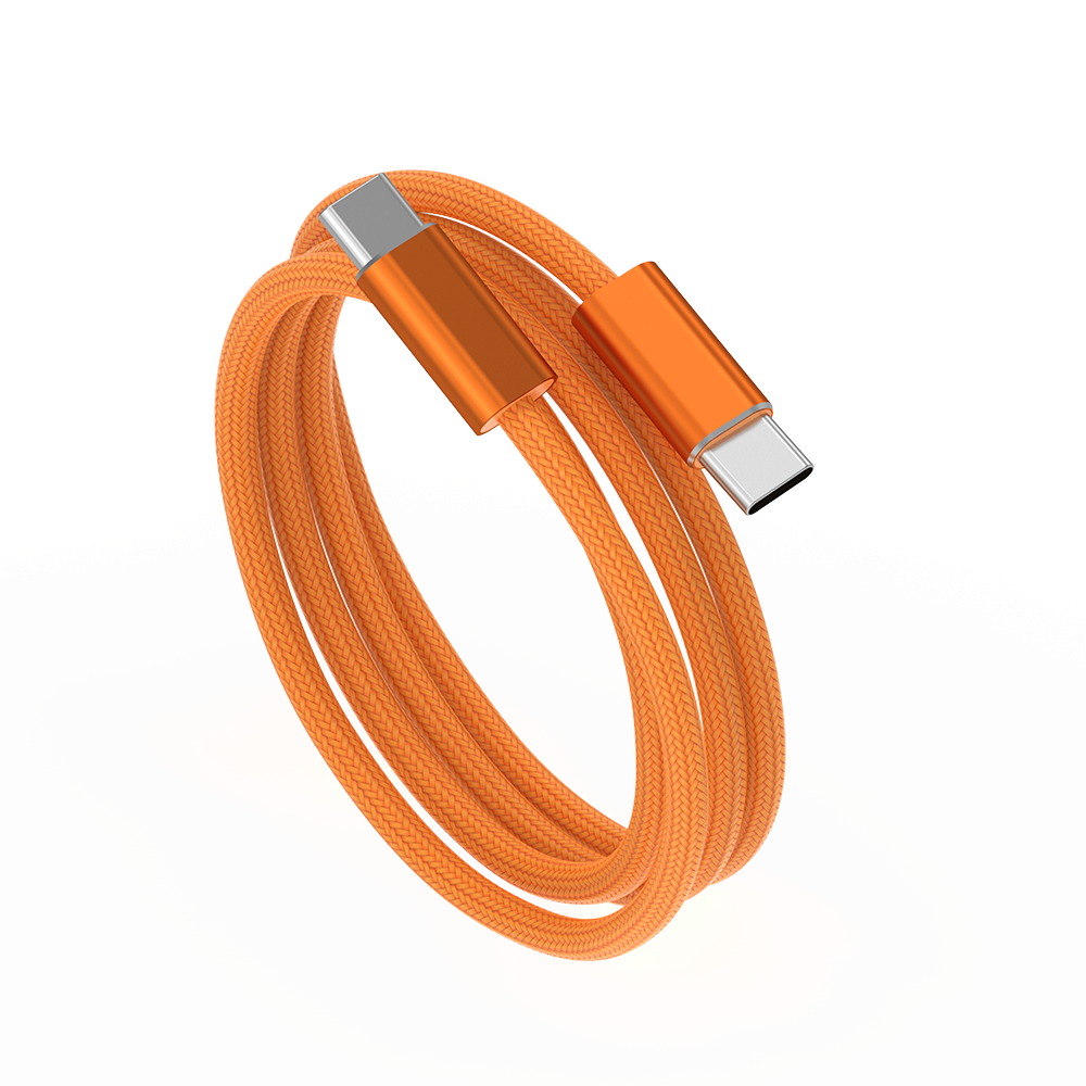 WiWU Essen Wi-C101 kabel USB-C / USB-C 240 W 1,5 m nylonově opletený oranžový