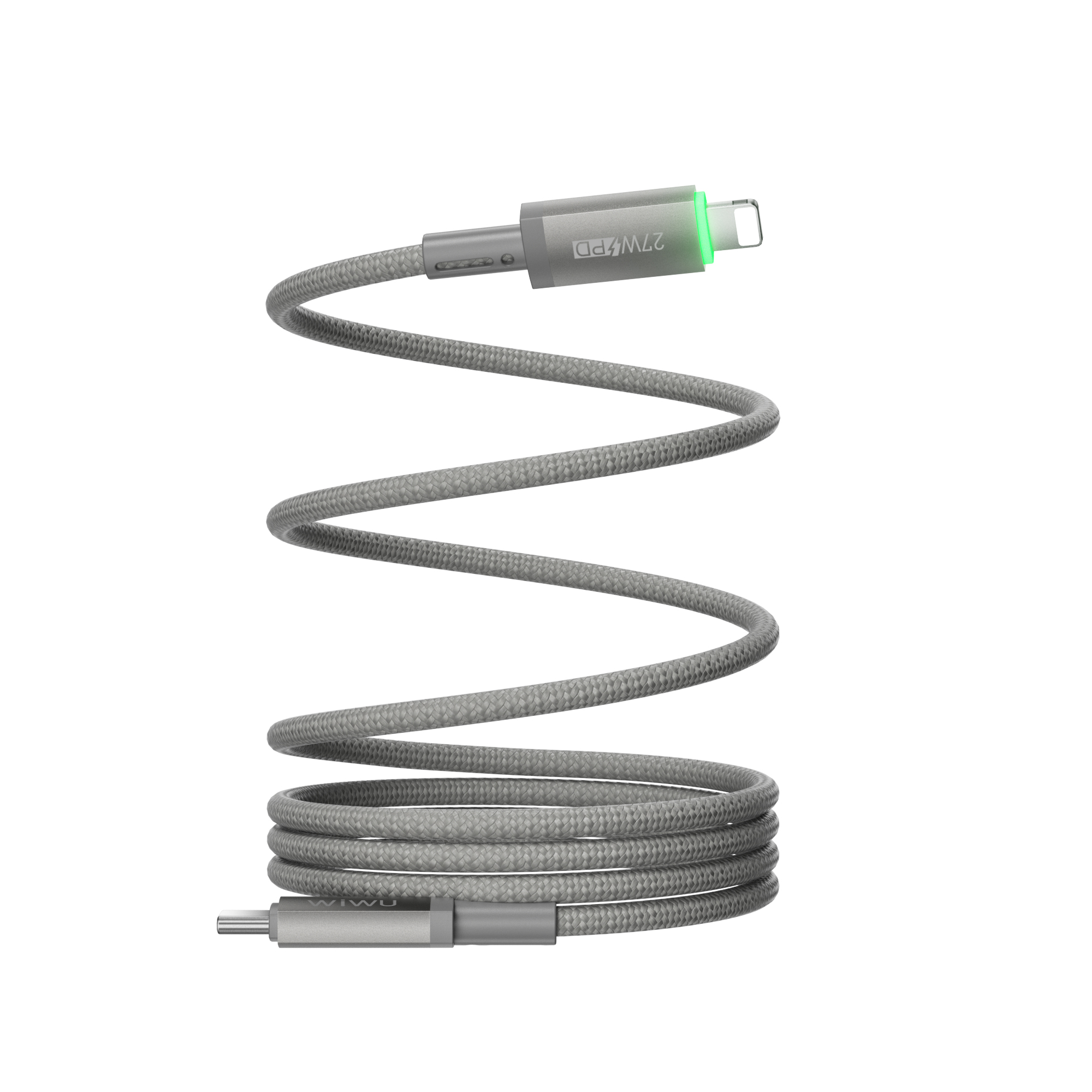 WiWU Maglink Wi-C083 magnetický kabel USB-C / Lightning 27 W 1 m šedý
