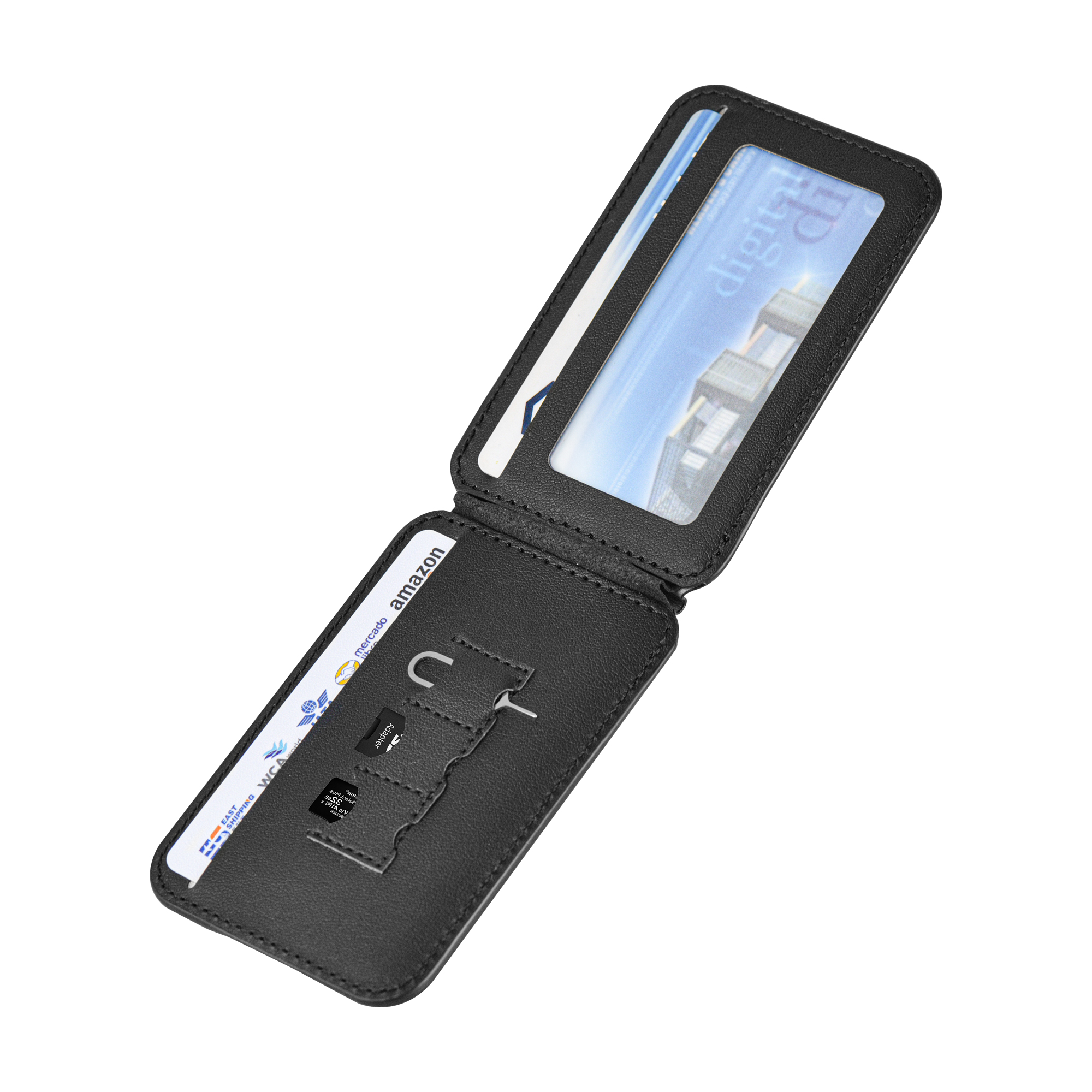 WiWU Mag Wallet Pro MW-003 magnetická peněženka na karty se stojánkem černá