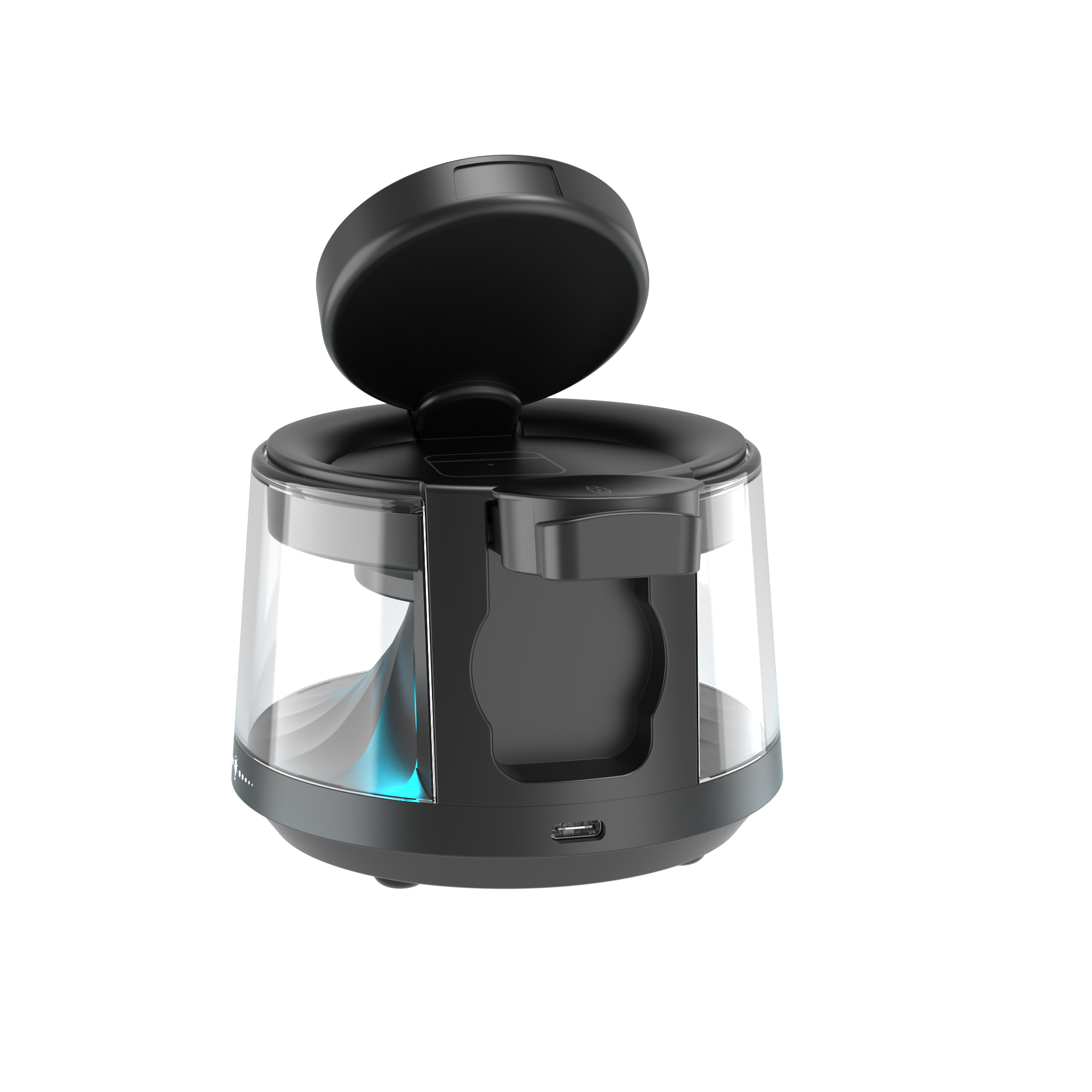 WiWU Flow Wi-W039 bezdrátová nabíjecí stanice 5v1 s LED lampou a Bluetooth reproduktorem černá
