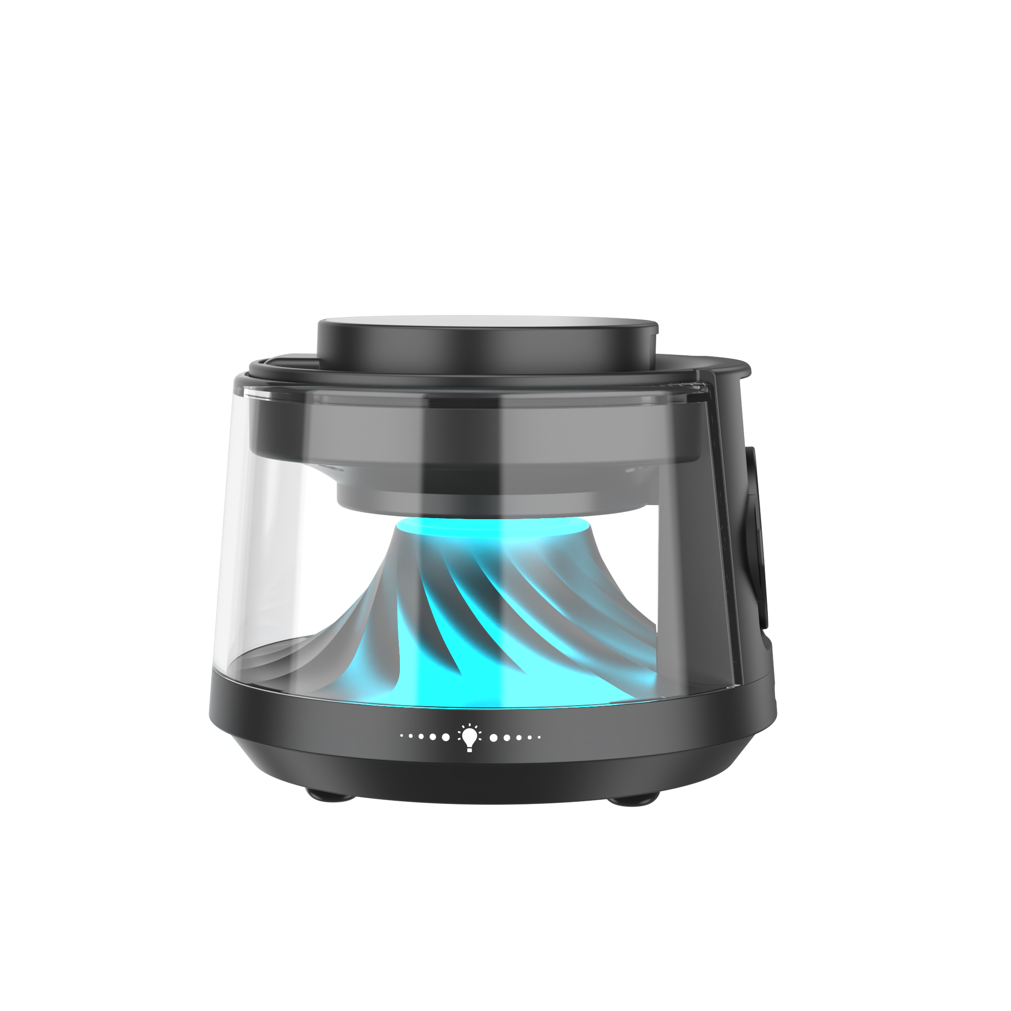 WiWU Flow Wi-W039 bezdrátová nabíjecí stanice 5v1 s LED lampou a Bluetooth reproduktorem černá