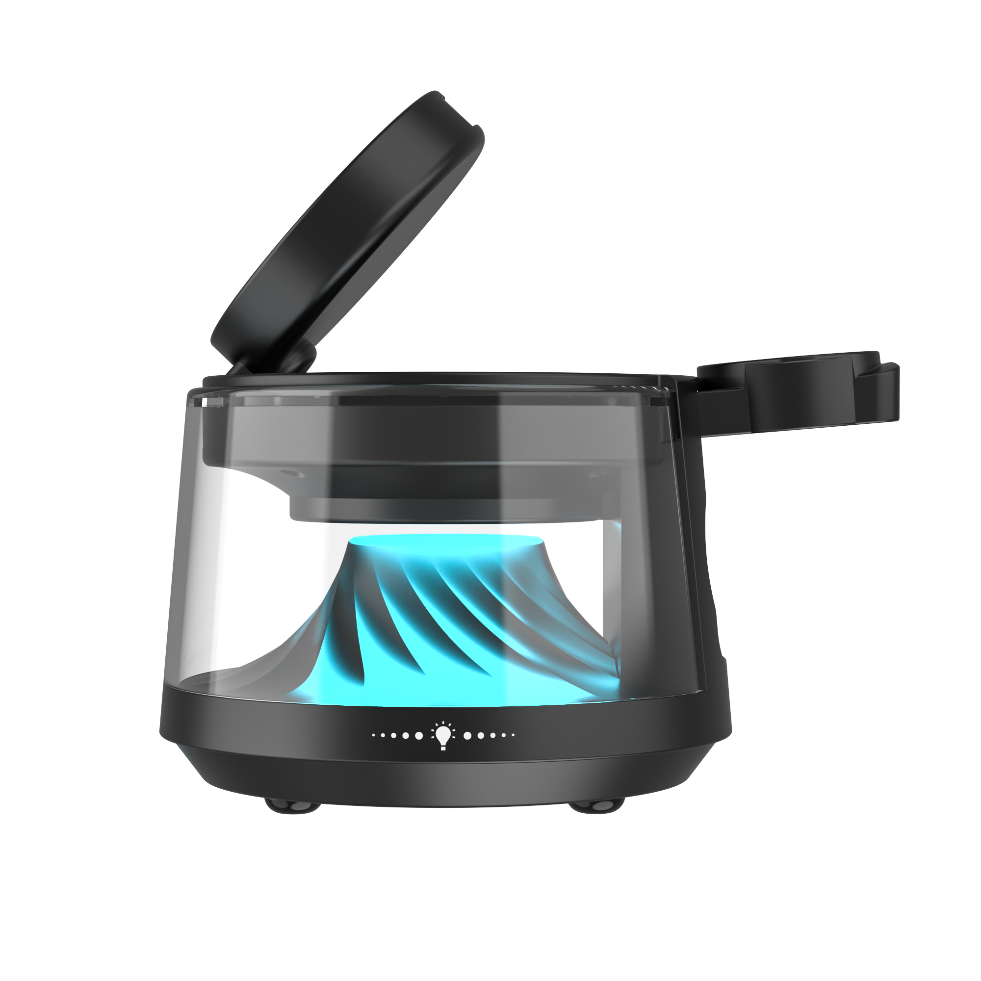 WiWU Flow Wi-W039 bezdrátová nabíjecí stanice 5v1 s LED lampou a Bluetooth reproduktorem černá