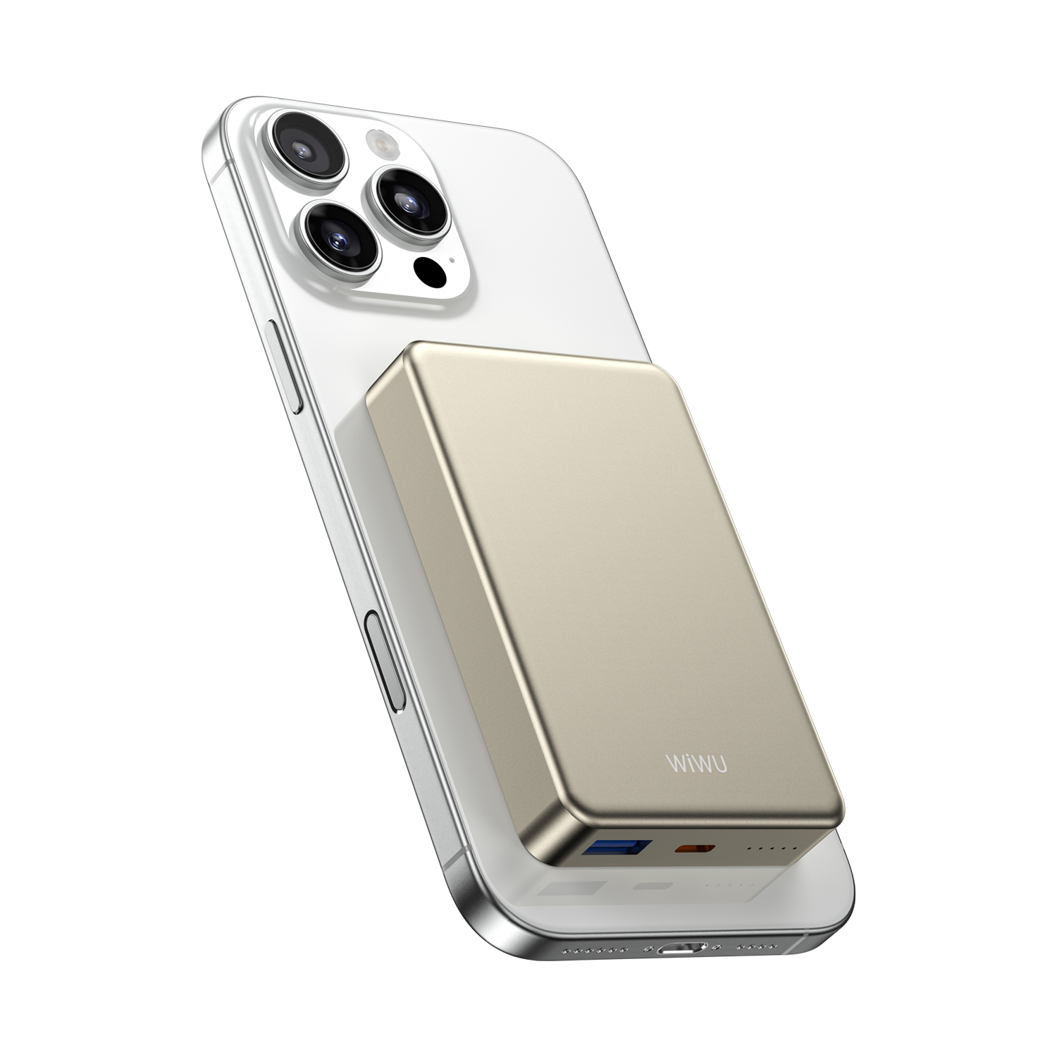 WiWU P15-1 Ultra Thin magnetická powerbanka 10000 mAh 20 W titanově šedá