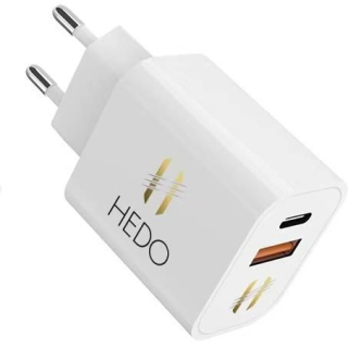 Hedo nabíjecí adaptér USB PD + QC 3.0 20W- bílý síťová nebíječka