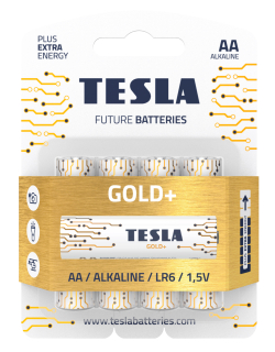 Alkalické baterie Tesla AA/LR6/1,5V 4kusy Gold+