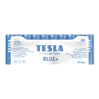 Zinko-uhlíkové baterie Tesla AA/R6/1,5V 10kusů BLUE+