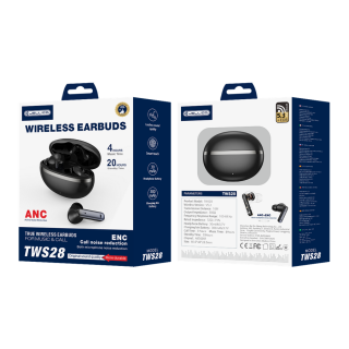 Jellico bezdrátová sluchátka ANC+ENC TWS černé