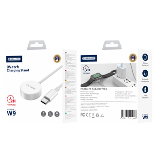 JELLICO bezdrátový kabel/nabíječka pro Apple Watch - W9 3W bílá