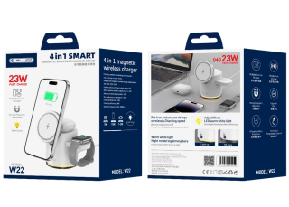 Jellico 4v1 inteligentní magnetická bezdrátová nabíječka W22 – 23W rychlé nabíjení, bílá
