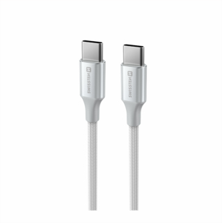 Swissten USB kabel USB-C - USB-C 3A 60W 1,5m Textile II bílý