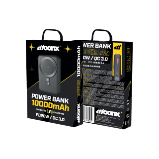 MOONX powerbanka MagSafe MP03 PD 20W 1xUSB-C + 1xUSB QC3.0 22.5W 10000mAh černá
