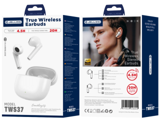 Jellico bezdrátová sluchátka Bluetooth TWS37 bílé