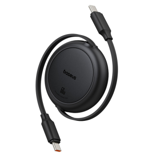 Baseus Free2Pull zatahovací kabel USB-C – USB-C 1 m černý