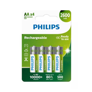 Philips AA LR6 R6B4B260/10 Ni-MH nabíjecí akumulátory 2600 mAh v blistru 4 ks