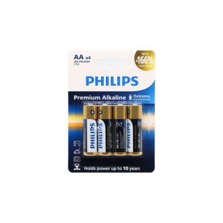 Philips Premium Alkaline AA LR6M4B/10 alkalické baterie 1,5 V v blistru 4 ks