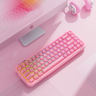 Mofii kompaktní bezdrátová RGB klávesnice Pearl SK-711CTM růžová