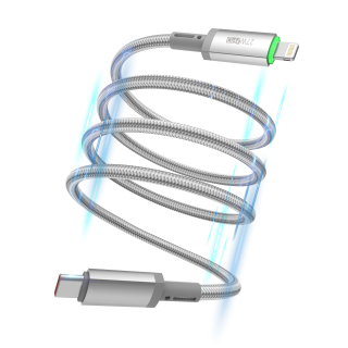 WiWU magnetický kabel USB-C / Lightning Maglink Wi-C083 27W 1m šedý