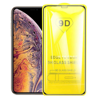 Ochranné tvrzené sklo iPhone 11 - iPhone XR 6,1" černé 9D celoplošné lepení
