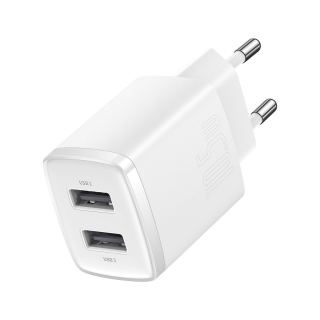 Baseus Compact síťová nabíječka 2x USB 10.5W bílá CCXJ010202