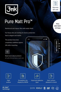 3mk all-safe AIO ochranná fólie - Pure Matt PRO Phone Dry & Wet - 5 kusů kompatibilní pouze s novým plotrem