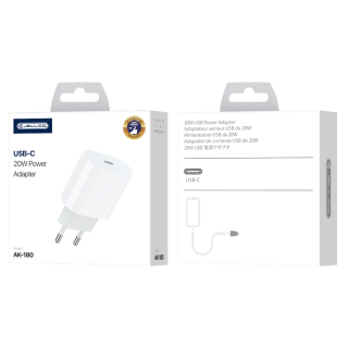 Jellico síťová nabíječka AK180 PD 20W USB-C bílá
