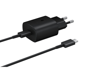 Originál síťová nabíječka Samsung EP-TA800EBE PD 25W - kabel USB-C 1m EP-DA705BBE černá Bulk