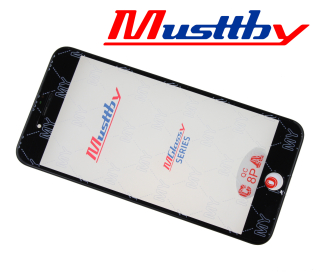 Sklíčko + OCA Musttby iPhone 8 Plus s černým rámečkem