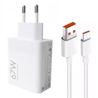 Originál síťová nabíječka Xiaomi MDY-14-EW 67W QC 3.0 + USB-C kabel MiCharge Turbo 6A bílá Bulk