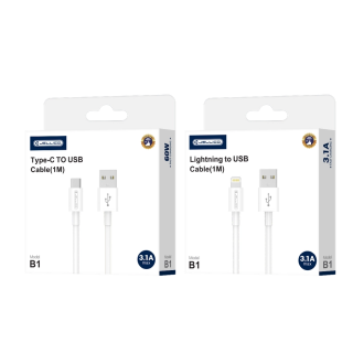 Jellico USB Kabel B1 - USB / USB-C 3.1A 1m bílý