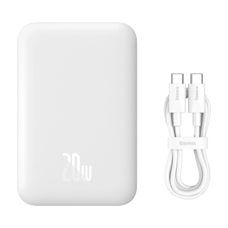 Baseus indukční powerbanka 6000mAh 20W Magnetic Mini Air MagSafe bílá s USB-C kabelem SPPCXM06A