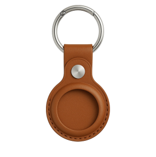 Kožené pouzdro s karabinou pro Apple AirTag lokalizátor hnědé