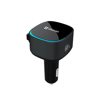 Tiive Autonabíječka 60W s navíjecím kabelem USB-C / Lightning 0,7 m černá