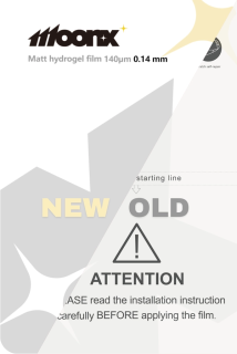 MOONX Ochranná hydrogelová fólie bez QR kódu samoregenerační Matná 140 µm 0,14 mm Univerzální 180×120 mm ks