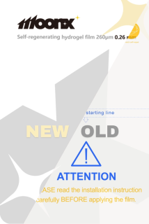 MOONX Ochranná hydrogelová fólie bez QR kódu samoregenerační 260 µm 0,26 mm HD Univerzální 180×120 mm 1ks