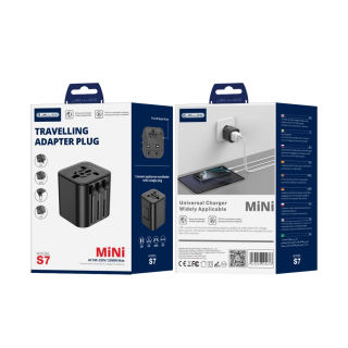 JELLICO Univerzální cestovní adaptér S7 Max 2500W černý