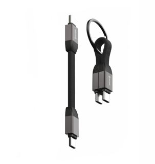 SWISSTEN magnetický USB-C / USB-C kabel na klíče 9,7 cm černý