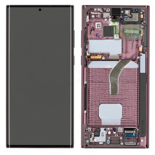 Originál LCD + Dotyková vrstva Samsung Galaxy S22 Ultra SM-S908 bordo - demontovaný díl