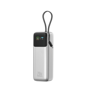WiWU rychlá powerbanka pro notebooky Power Mega PM201 27000mAh 240W s displejem stříbrná