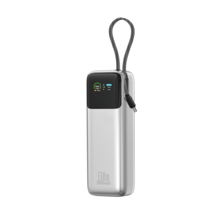 WiWU rychlá powerbanka pro notebooky Power Mega PM301 20000mAh 130W s displejem stříbrná