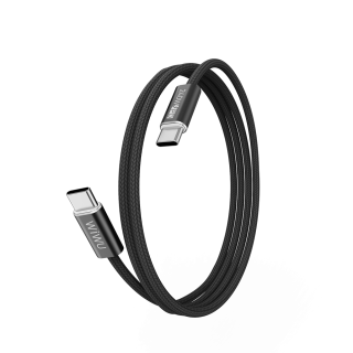 WiWU Essen Wi-C101 kabel USB-C / USB-C 240 W 1,5 m nylonově opletený černý