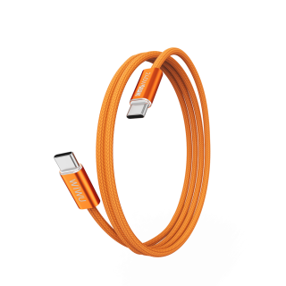 WiWU Essen Wi-C101 kabel USB-C / USB-C 240 W 1,5 m nylonově opletený oranžový