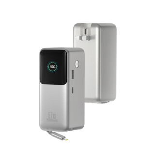 WiWU powerbanka 3v1 se síťovou nabíječkou a kabelem Power Mega PM501 15000mAh 67W stříbrná