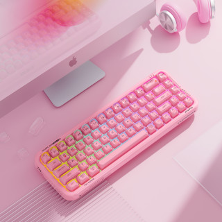 Mofii kompaktní bezdrátová RGB klávesnice Pearl SK-711CTM růžová